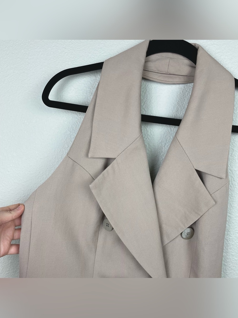 VTG Marc Christiani Women's 8 Backless Tan Blazer Halter Vest 100% Wool Neutral - Picture 7 of 15